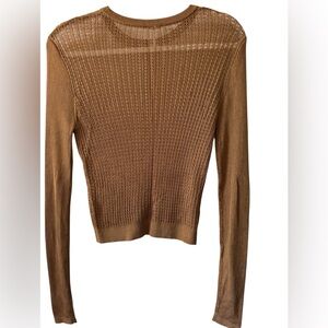 Free people, top, caramel, SP, long sleeve, round neck, NWOT